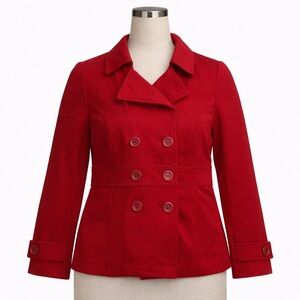 Vintage Forever 21 Red Double-Breasted Peacoat Jacket
